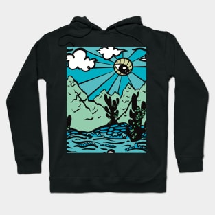 Alien Arizona Teal And Surreal Landscape Hoodie